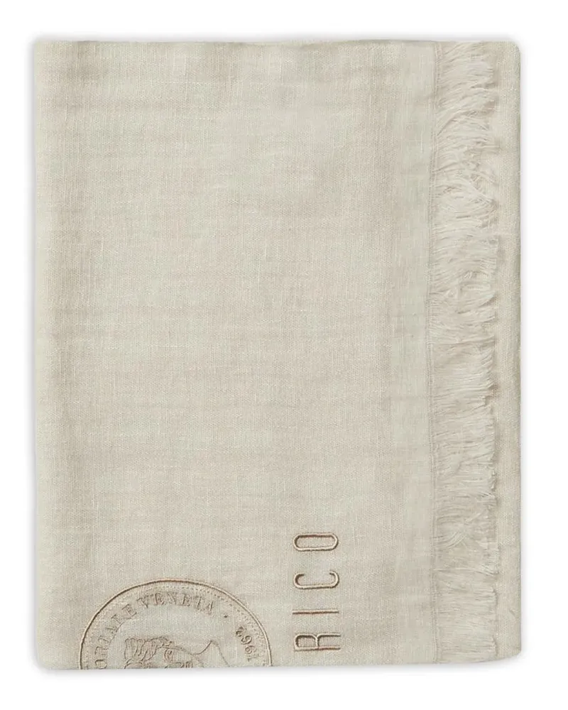 Peserico logo-embroidered scarf - Nude Nude