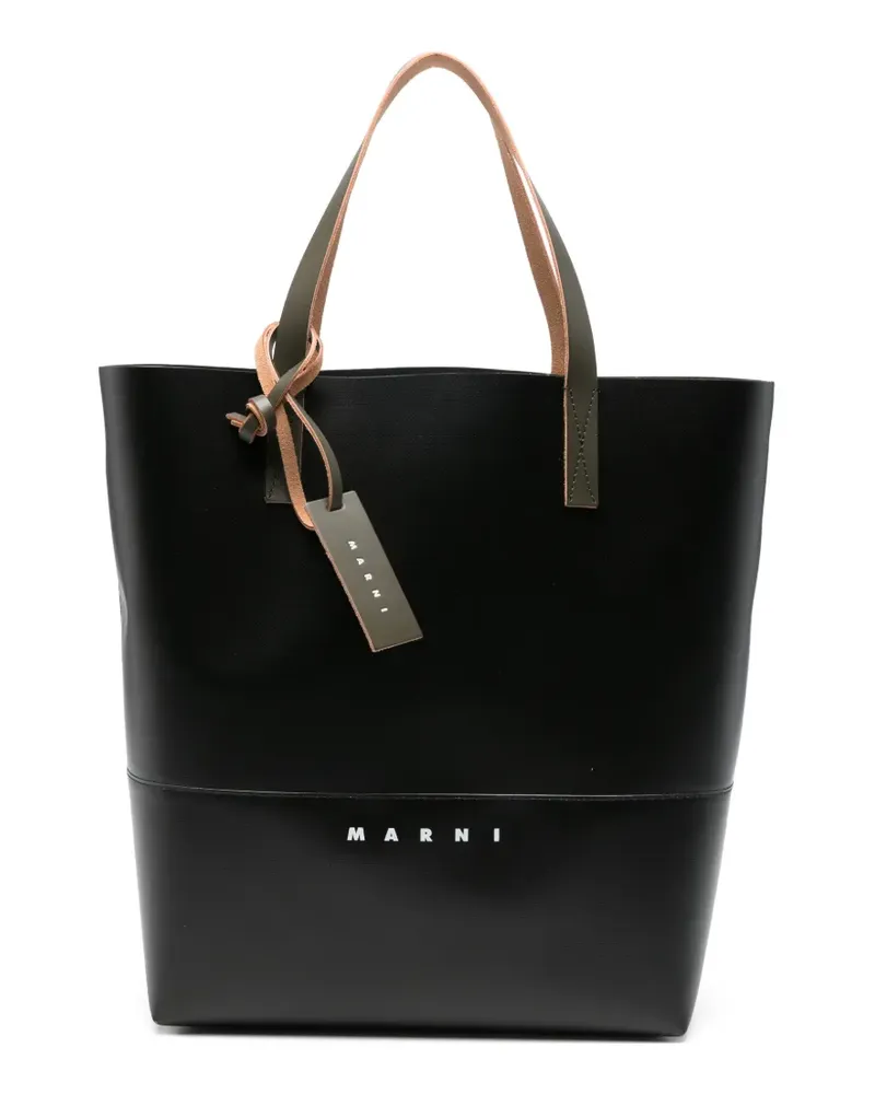 Marni logo-print tote bag - Schwarz Schwarz
