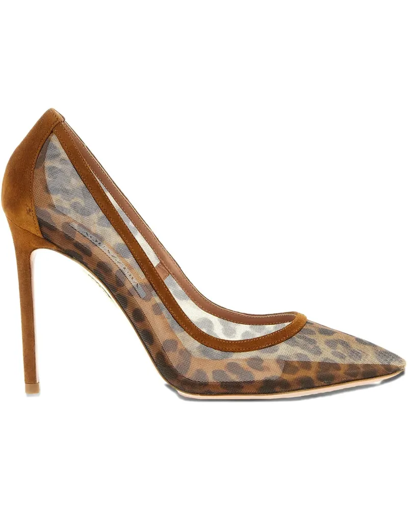Aquazzura 105mm animal-print pointed pumps - Braun Braun