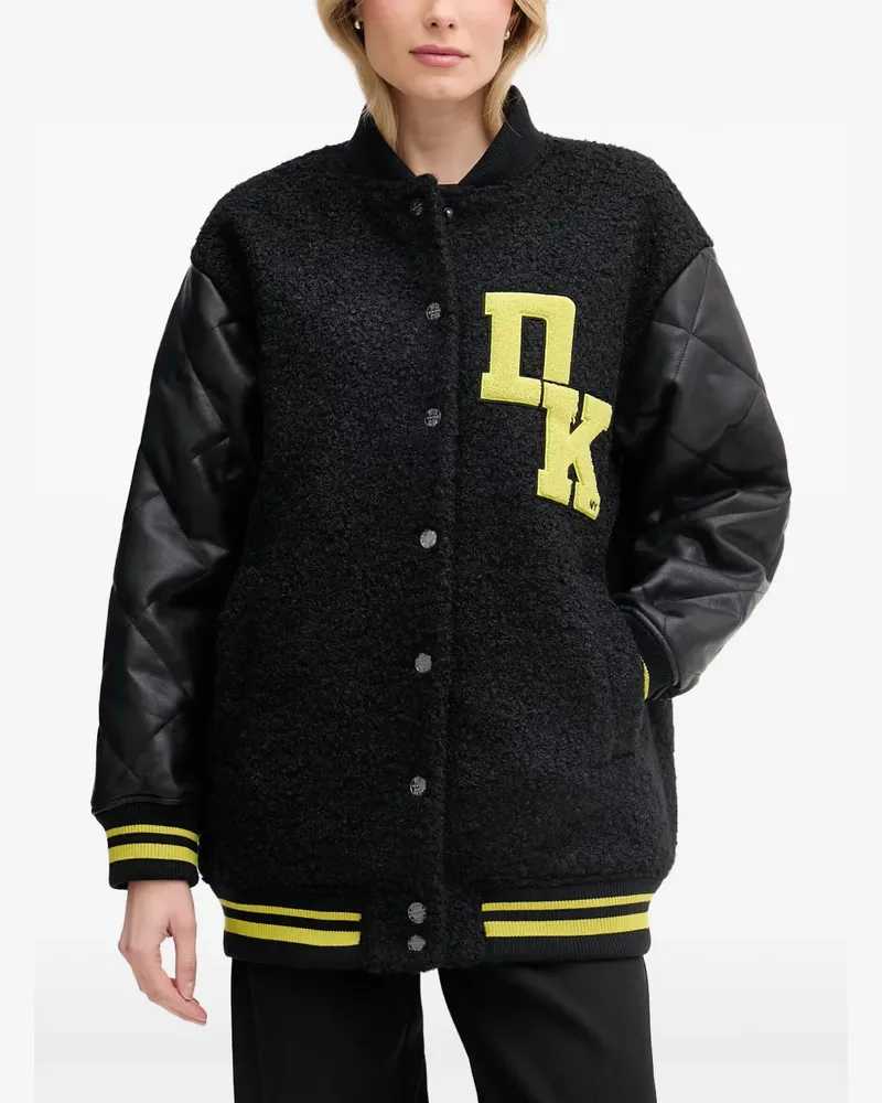 DKNY Bouclé-Jacke mit gesteppten Ärmeln - Schwarz Schwarz