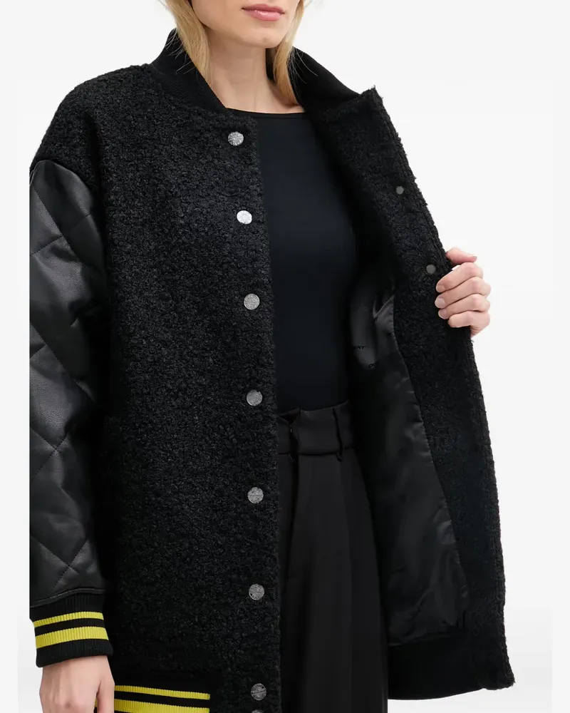 DKNY quilted-sleeve boucle jacket - Schwarz Schwarz