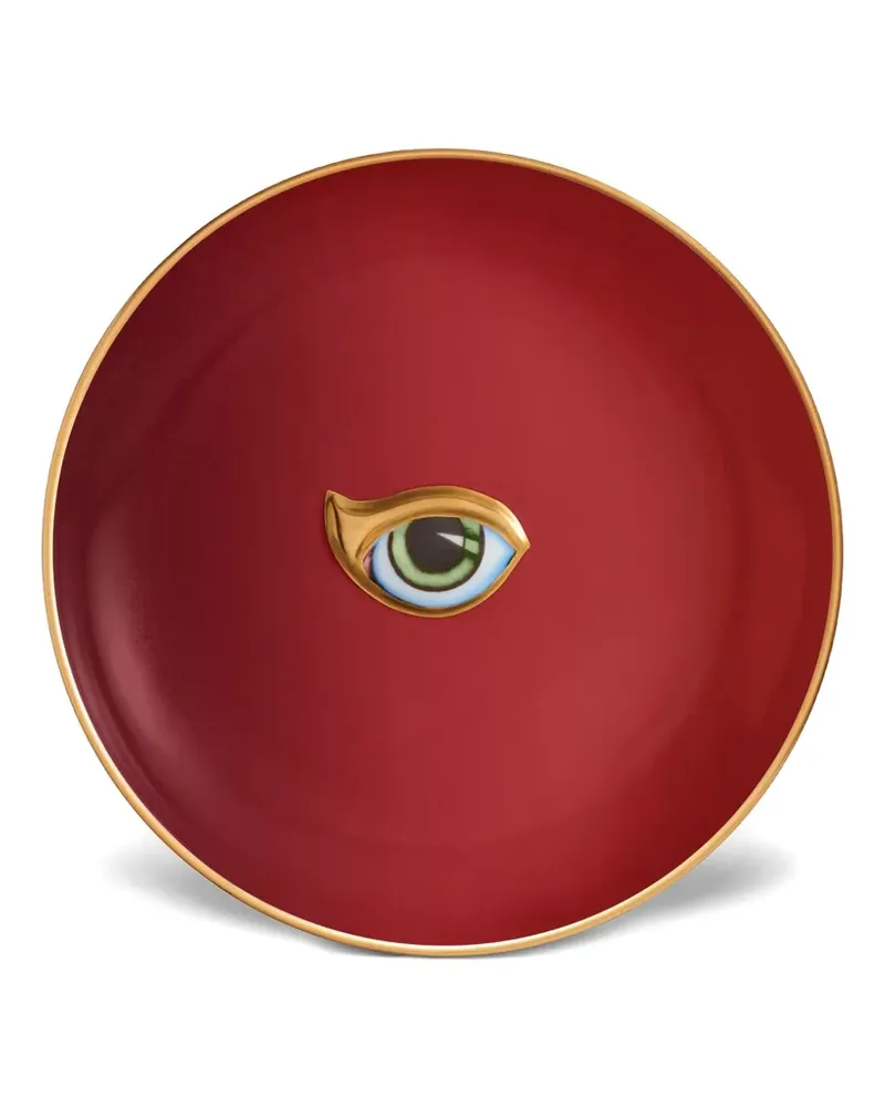 L’OBJET Lito Teller mit Augendetail (15cm) - Rot Rot