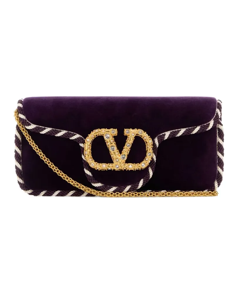 Valentino Garavani Locò Clutch aus Samt - Violett Violett