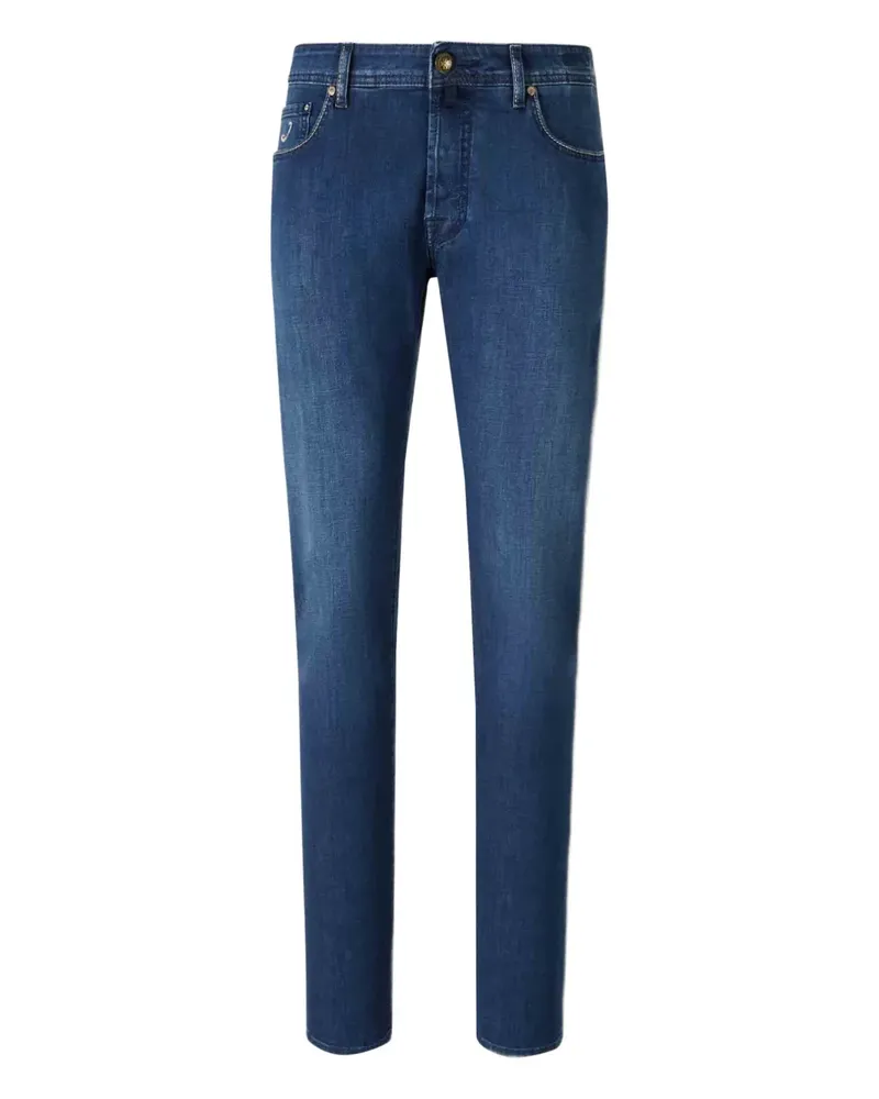Jacob Cohën Slim-Fit-Jeans mit Patch - Blau Blau
