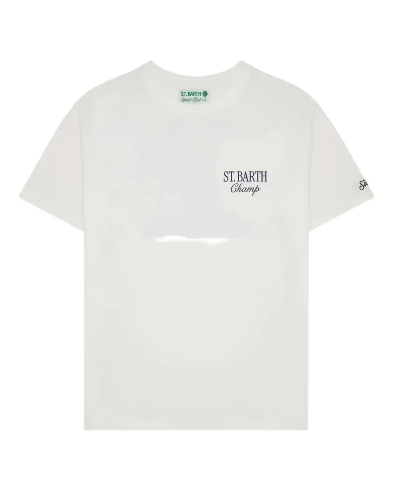 MC2 Saint Barth white Portland T-shirt with après tennis champion illustration - Weiß Weiß