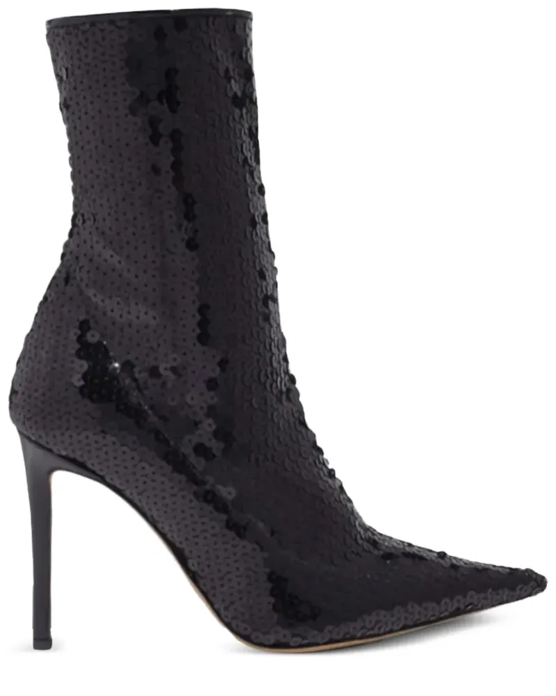 Alexandre Vauthier Paillettenstiefel mit spitzer Kappe - Schwarz Schwarz
