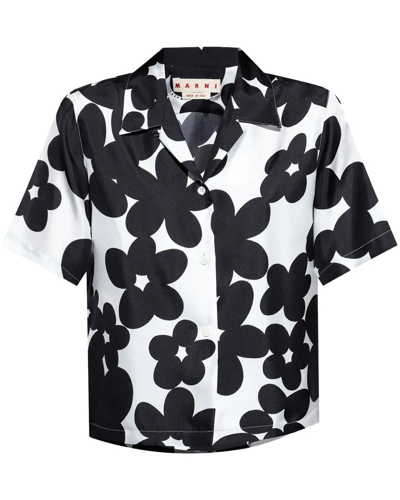 Marni Hemd mit Blumen-Print - Schwarz Schwarz