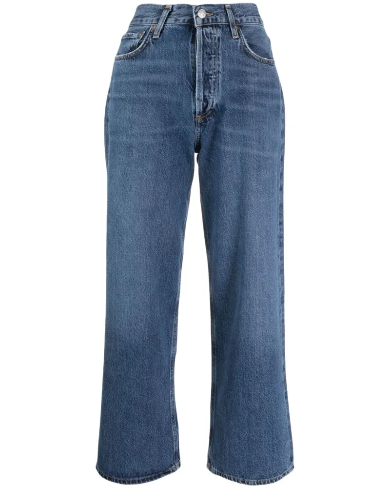 AGOLDE Ren Jean Cropped-Jeans mit hohem Bund - Blau Blau