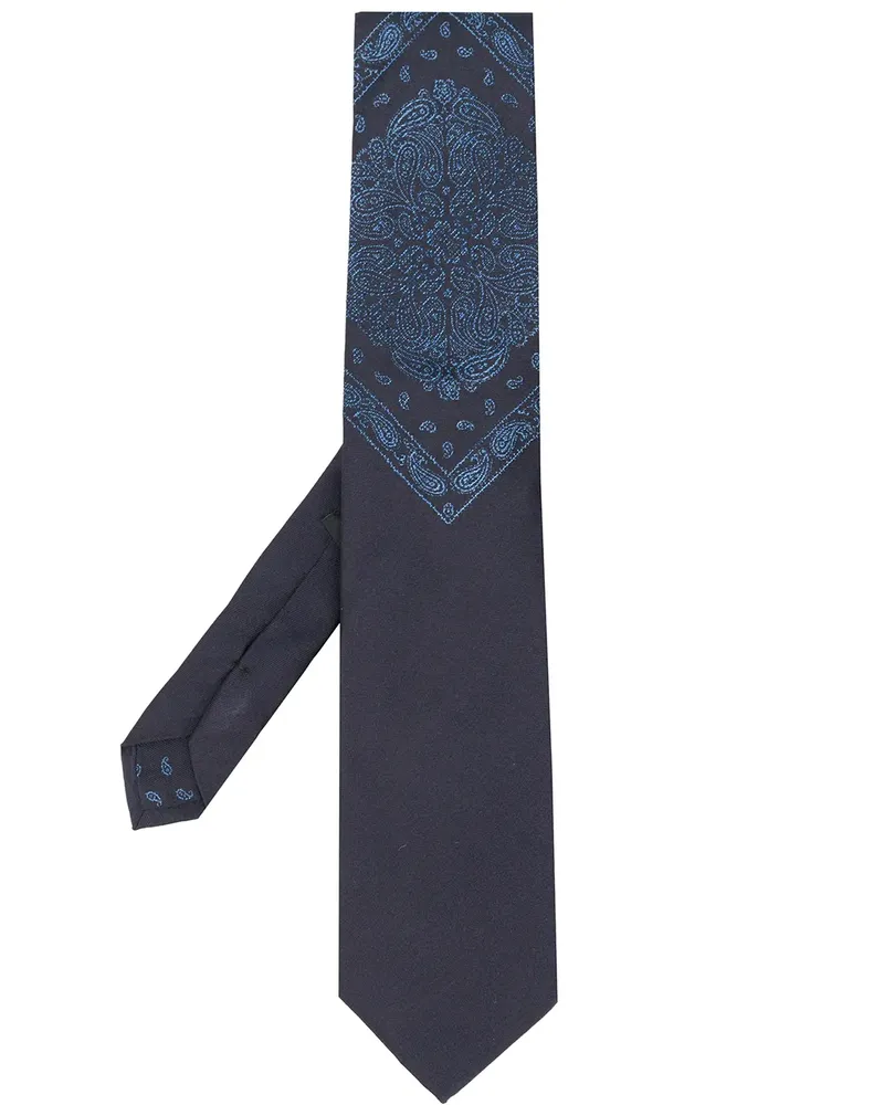 Etro Krawatte mit Paisley-Stickerei - Blau Blau