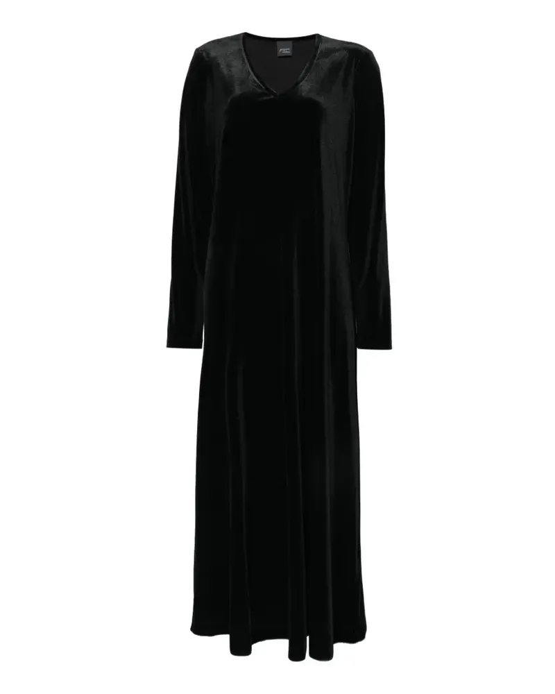 Marina Rinaldi velvet V-neck maxi dress - Schwarz Schwarz