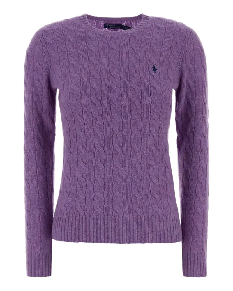 Ralph Lauren Pullover mit Zopfmuster und Logo-Stickerei - Violett Violett