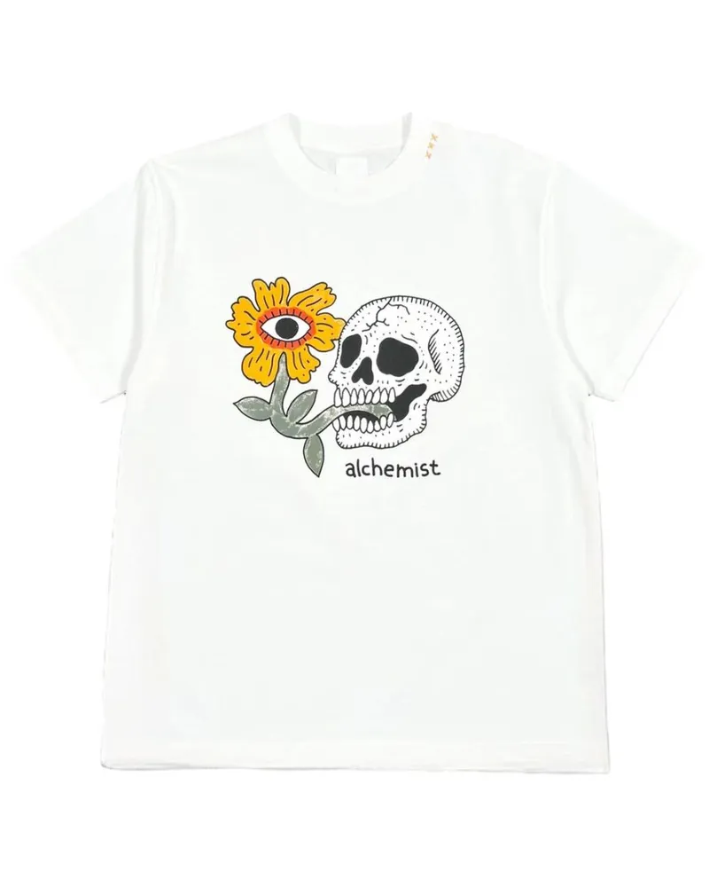 alchemist Floral Skull T-Shirt - Weiß Weiß