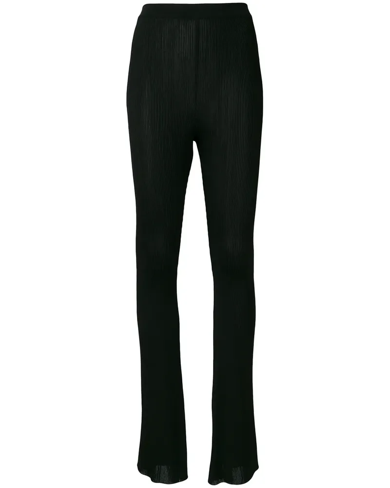 Givenchy Gerippte Schlaghose - Schwarz Schwarz