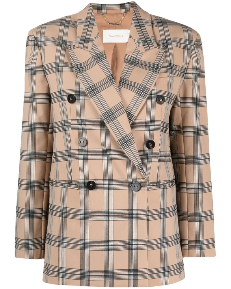 Zimmermann Doppelreihiger Nadelstreifenblazer - Nude Nude