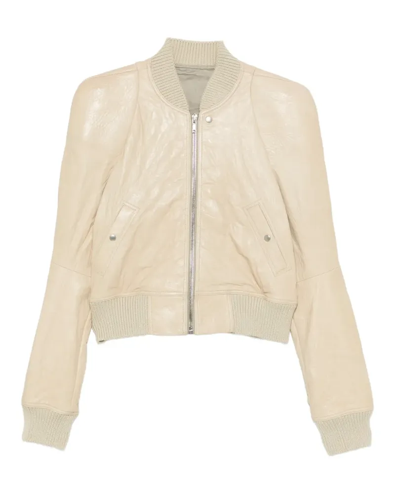 Rick Owens Lederjacke mit geripptem Saum - Nude Nude