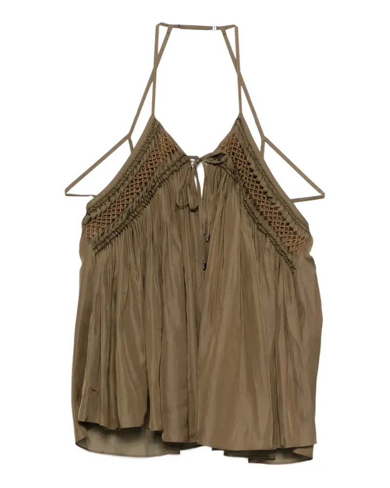 Barbara Bui embroidered halterneck top - Grün Grün