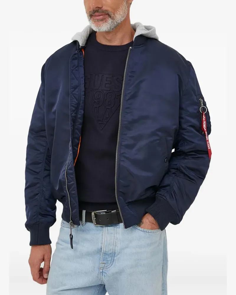 Alpha Industries MA-1 Zip hooded jacket - Blau Blau