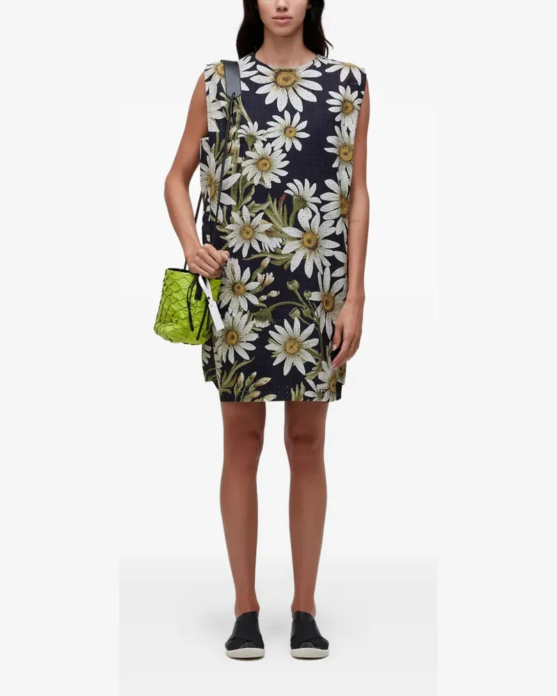 Osklen Midikleid mit Margeriten-Print - Schwarz Schwarz