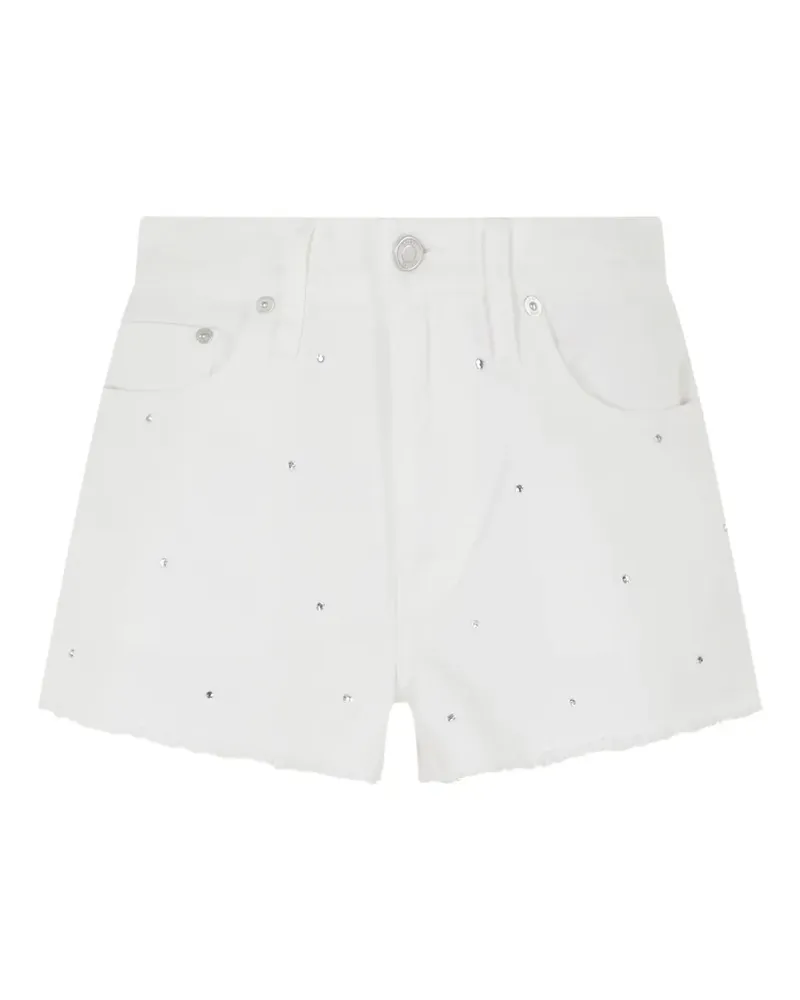 MC2 Saint Barth Musa crystal-embellished frayed-edge shorts - Weiß Weiß