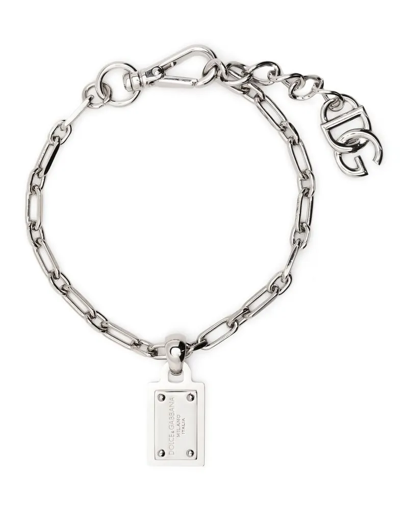 Dolce & Gabbana Kettenarmband mit Logo-Anhänger - Silber Silber