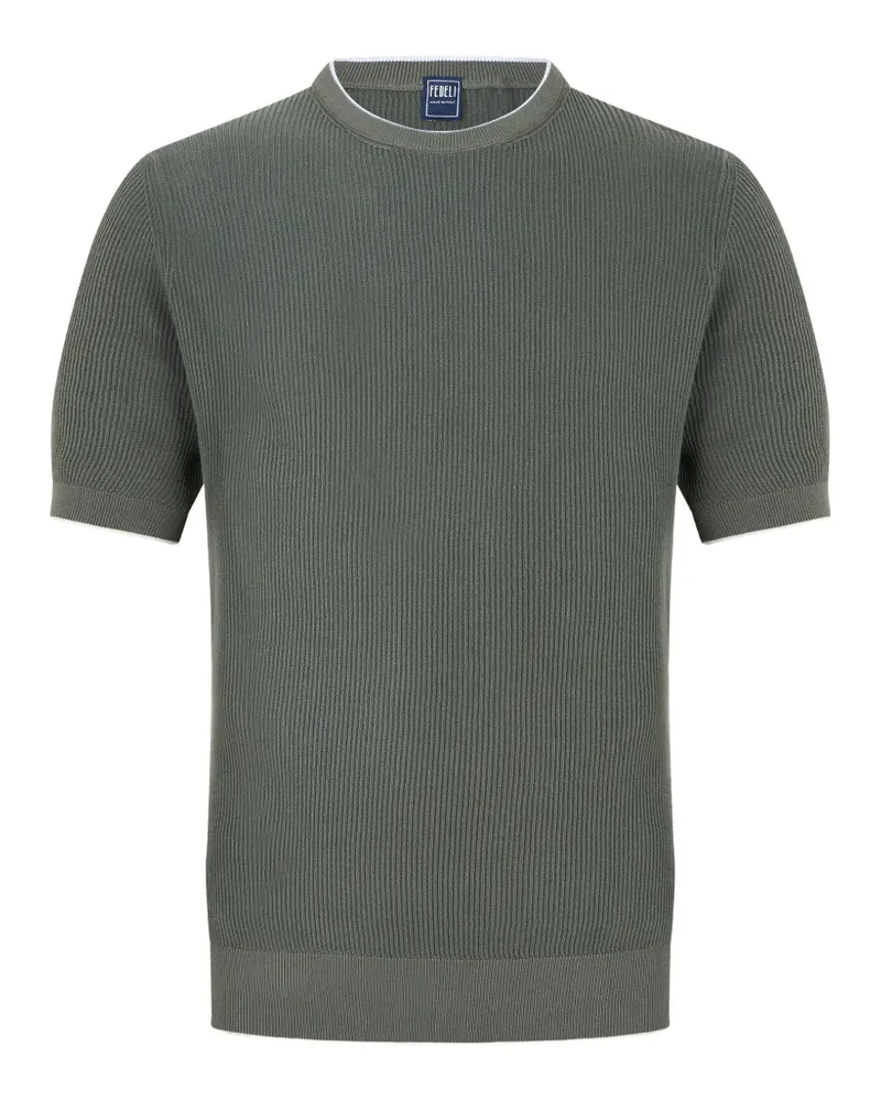 Fedeli crew-neck ribbed T-shirt - Grün Grün