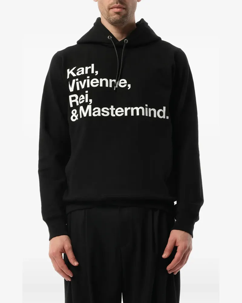 Mastermind Japan lettering-print drawstring hoodie - Schwarz Schwarz