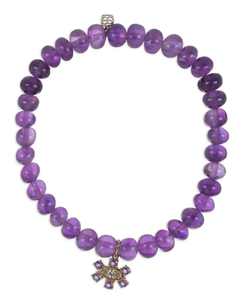 Sydney Evan Evil Eye amethyst and diamond bracelet - Gold Gold