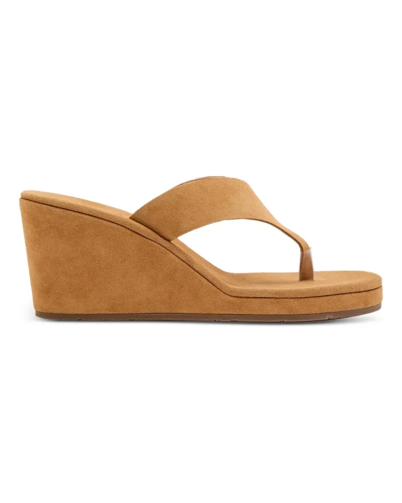 Ancient Greek Sandals Wedge-Sandalen aus Wildleder - Nude Nude
