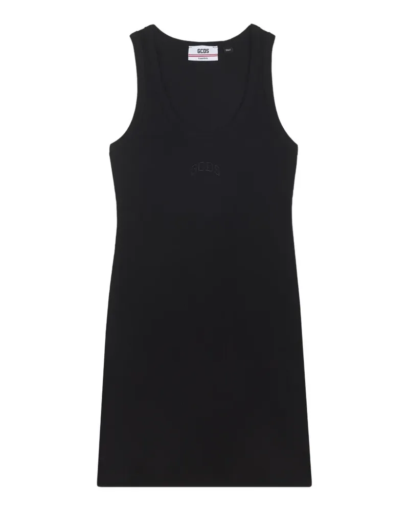 GCDS logo-embroidered mini dress - Schwarz Schwarz