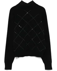 Peserico Pullover mit Pailletten Schwarz