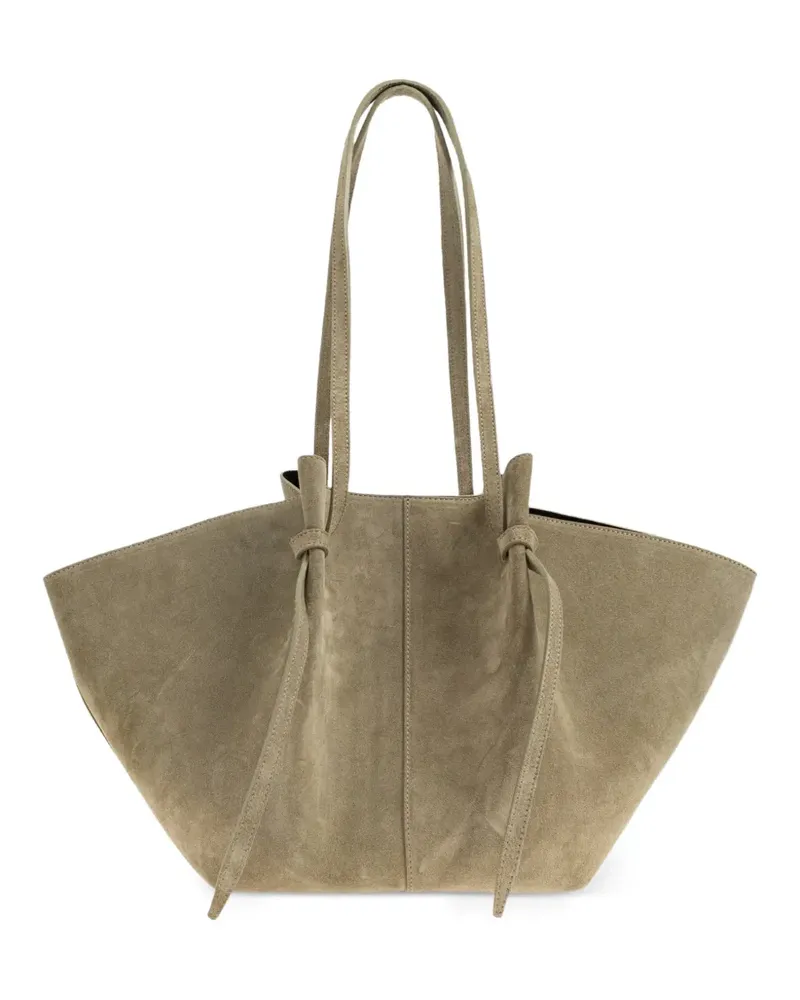 YUZEFI large Mochi suede tote bag - Grün Grün