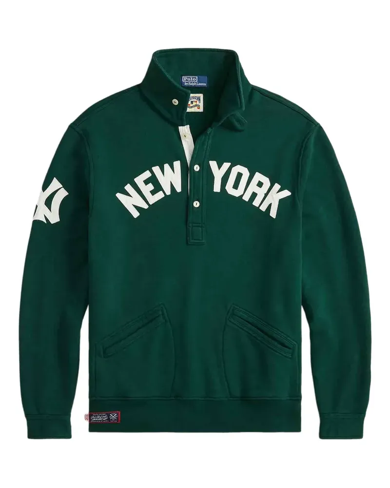 Ralph Lauren x Yankees Sweatshirt mit Knopfverschluss - Grün Grün