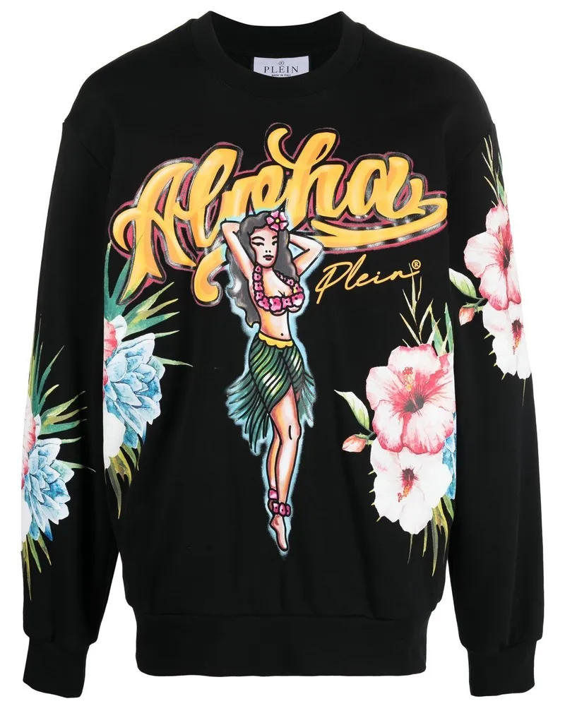 Philipp Plein Sweatshirt mit Hawaii-Print - Schwarz Schwarz