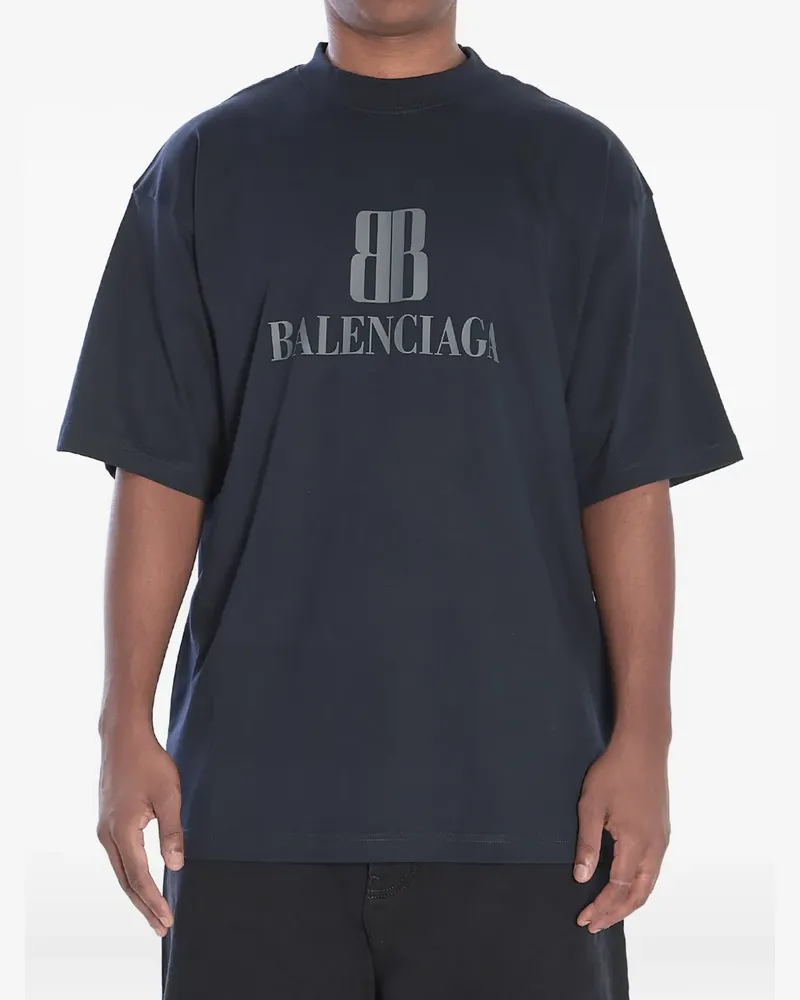 Balenciaga Nano BB T-Shirt mit Logo-Print - Schwarz Schwarz