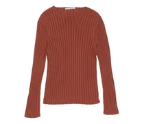 Gerippter Pullover - Rot