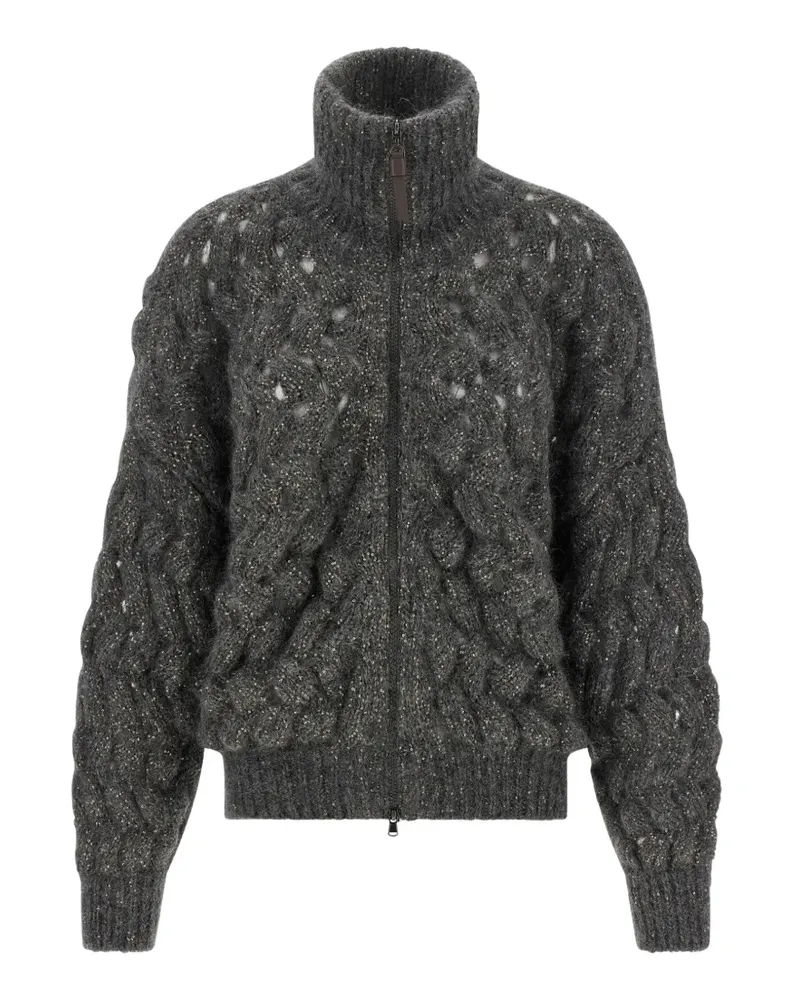 Brunello Cucinelli Dazzling Cardigan mit Pailletten - Grau Grau