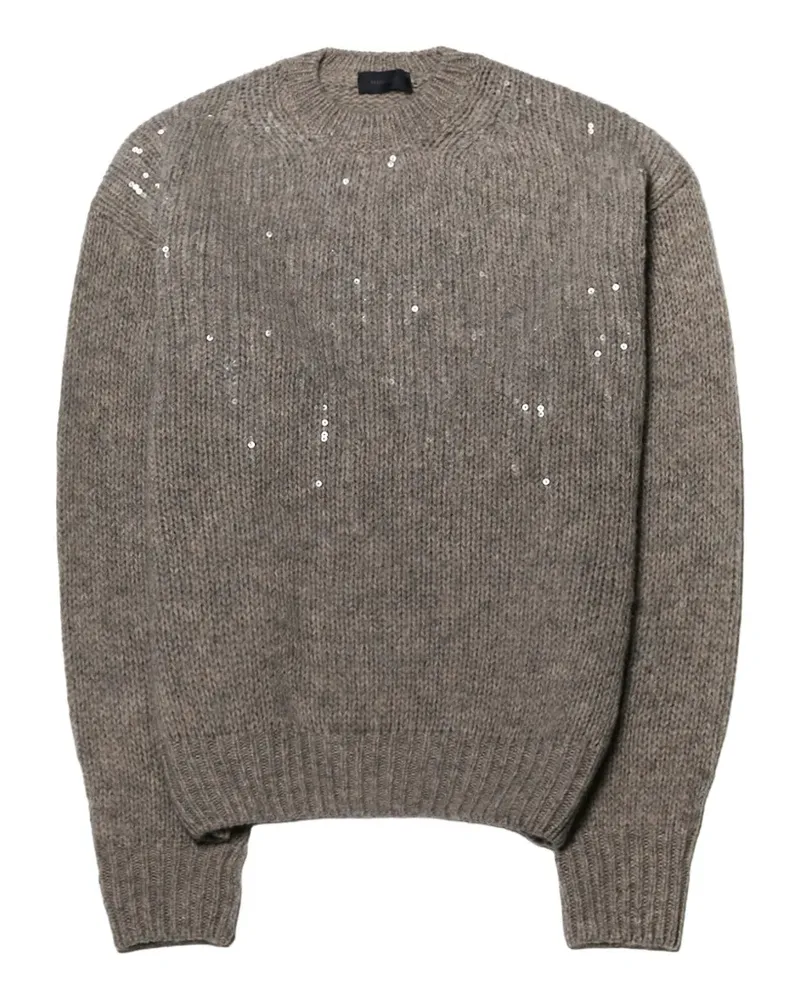 Haikure Gerippter Strickpullover mit Pailletten - Braun Braun