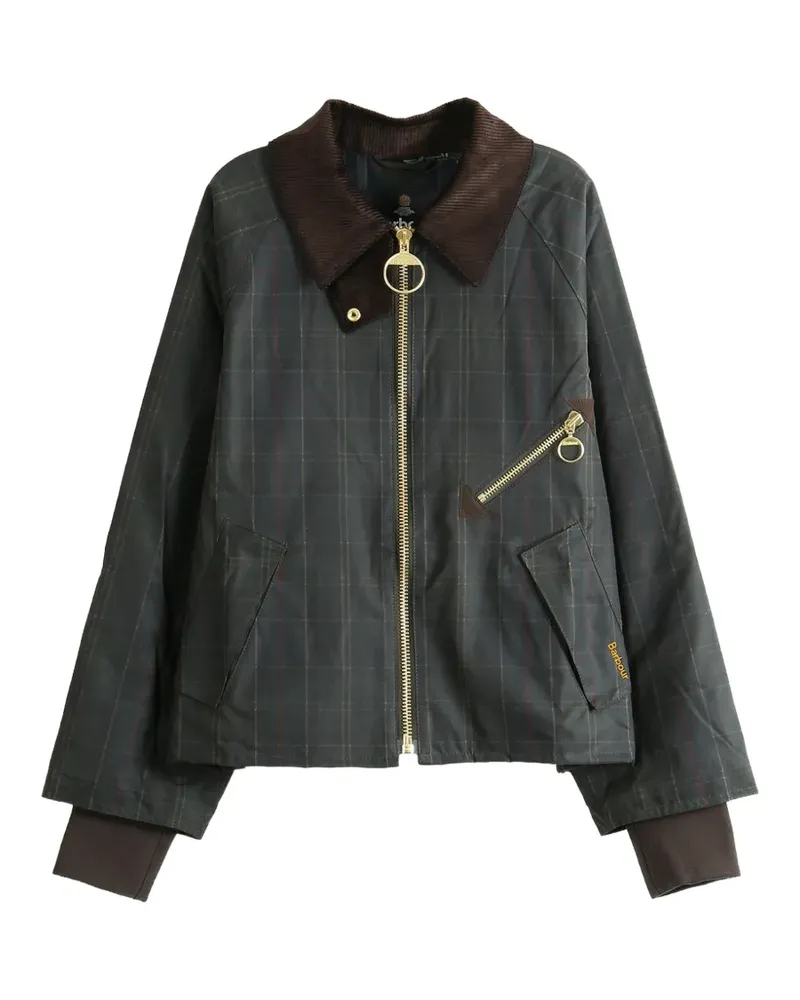 Barbour Arlene check-pattern waxed jacket - Grün Grün