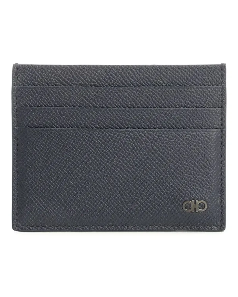Ferragamo Gancio-plaque leather cardholder - Blau Blau