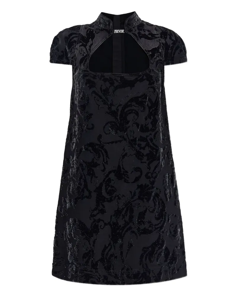 Versace Jeans cut-out floral mini party dress - Schwarz Schwarz