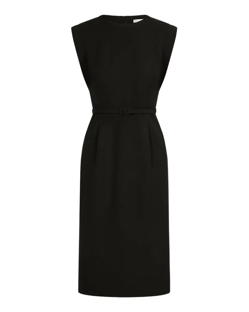 Oscar de la Renta stitch-detailed wool-blend pencil dress - Schwarz Schwarz