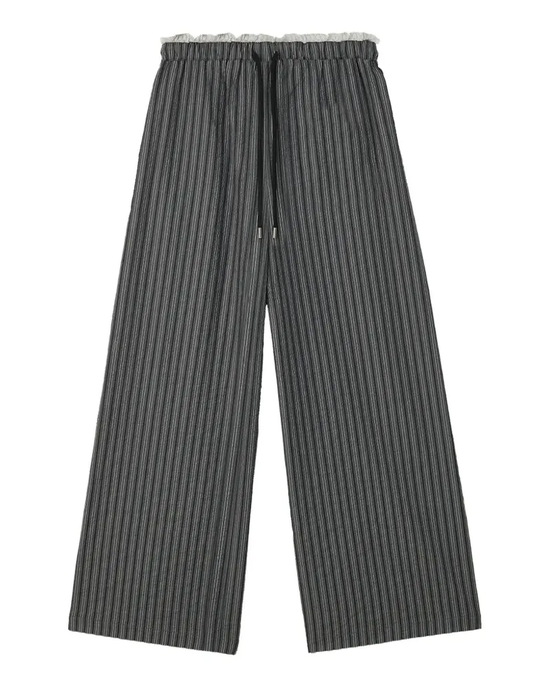 Tout a Coup vertical-stripe drawstring trousers - Grau Grau