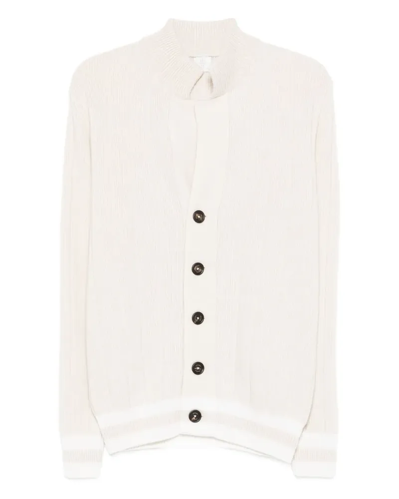 Eleventy Gerippter Cardigan aus Kaschmir - Nude Nude