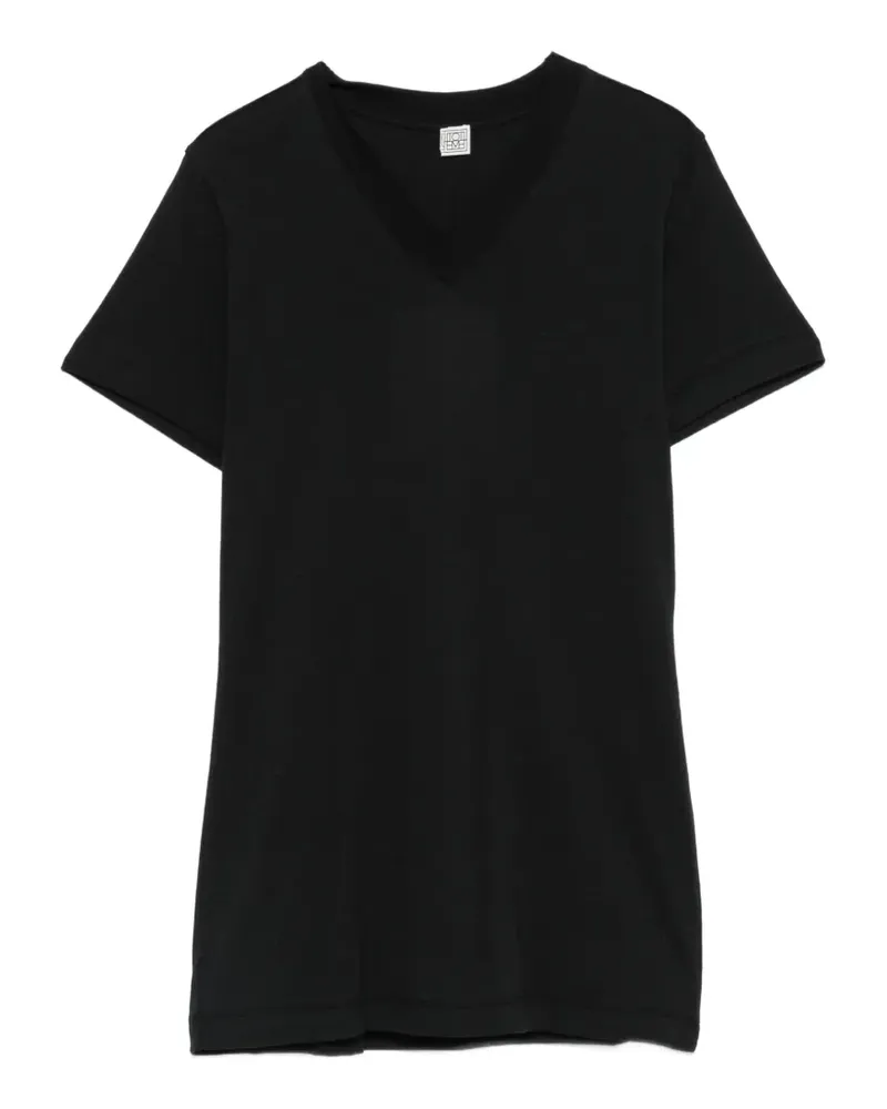 Totême T-Shirt mit V-Ausschnitt - Schwarz Schwarz