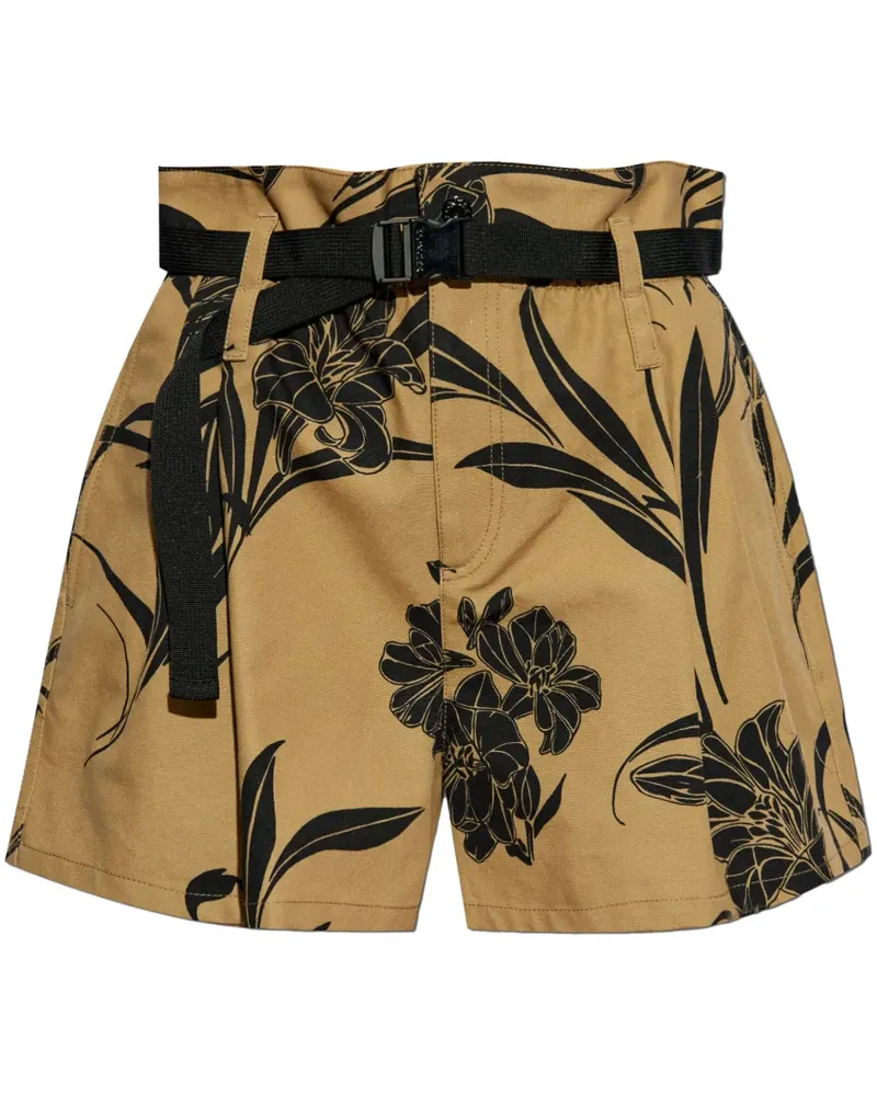Moncler Shorts mit Blumen-Print - Nude Nude