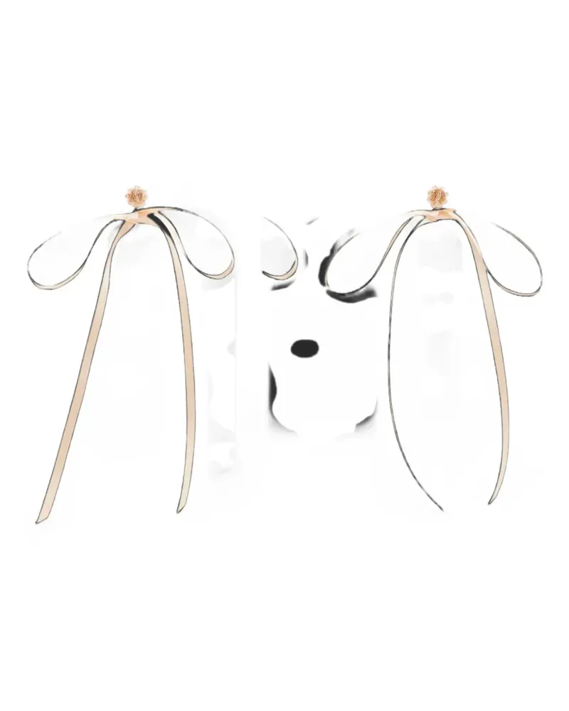 Simone Rocha crystal bow earrings - Nude Nude