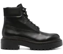 Stiefel aus gebürstetem Leder - Schwarz