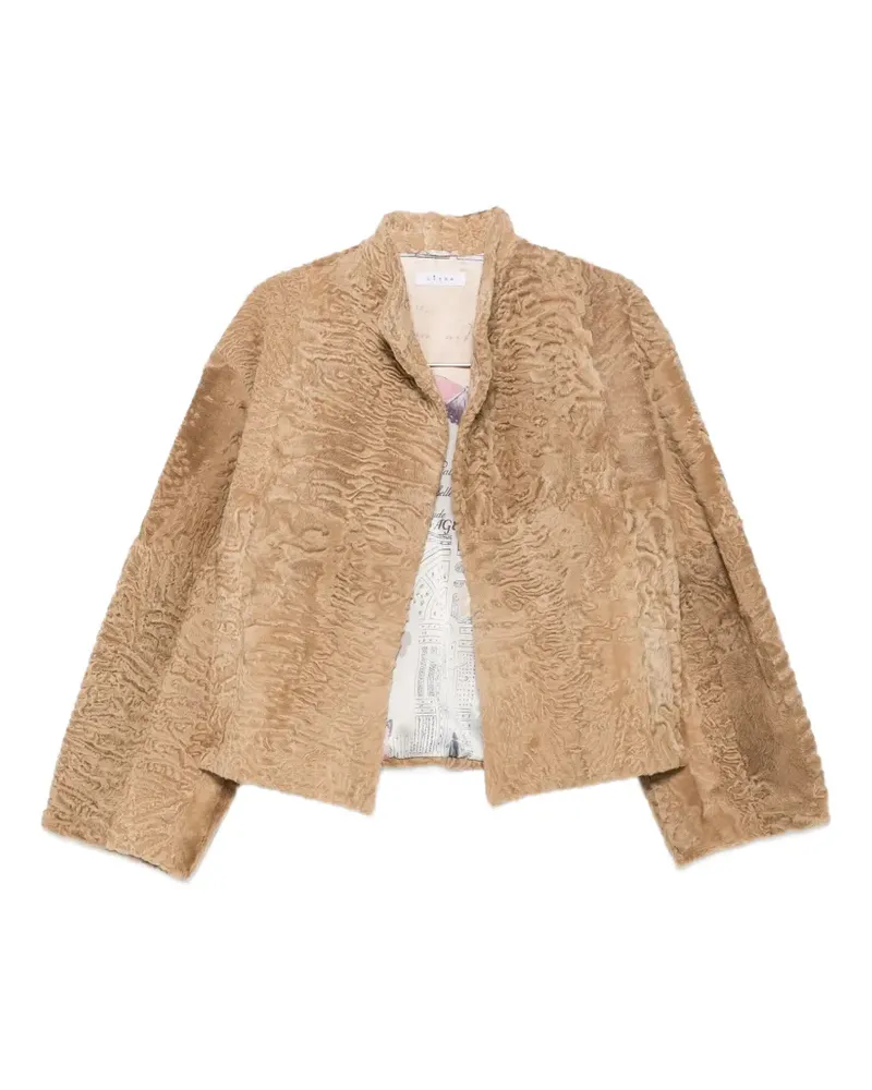 Liska high-neck textured jacket - Nude Nude