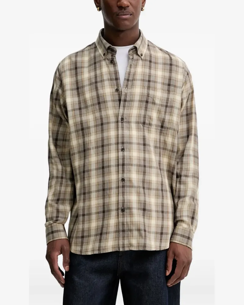 LES DEUX Kent Hemd mit Karomuster - Nude Nude