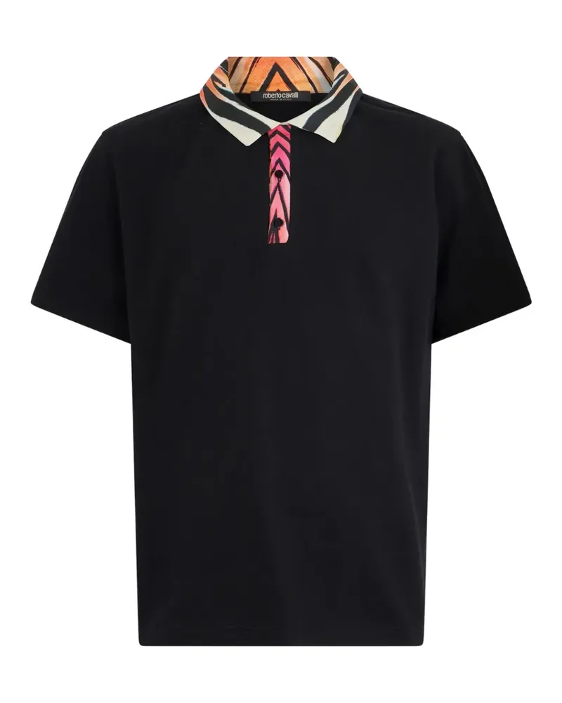 Roberto Cavalli Ray Of Paradise collar polo shirt - Schwarz Schwarz